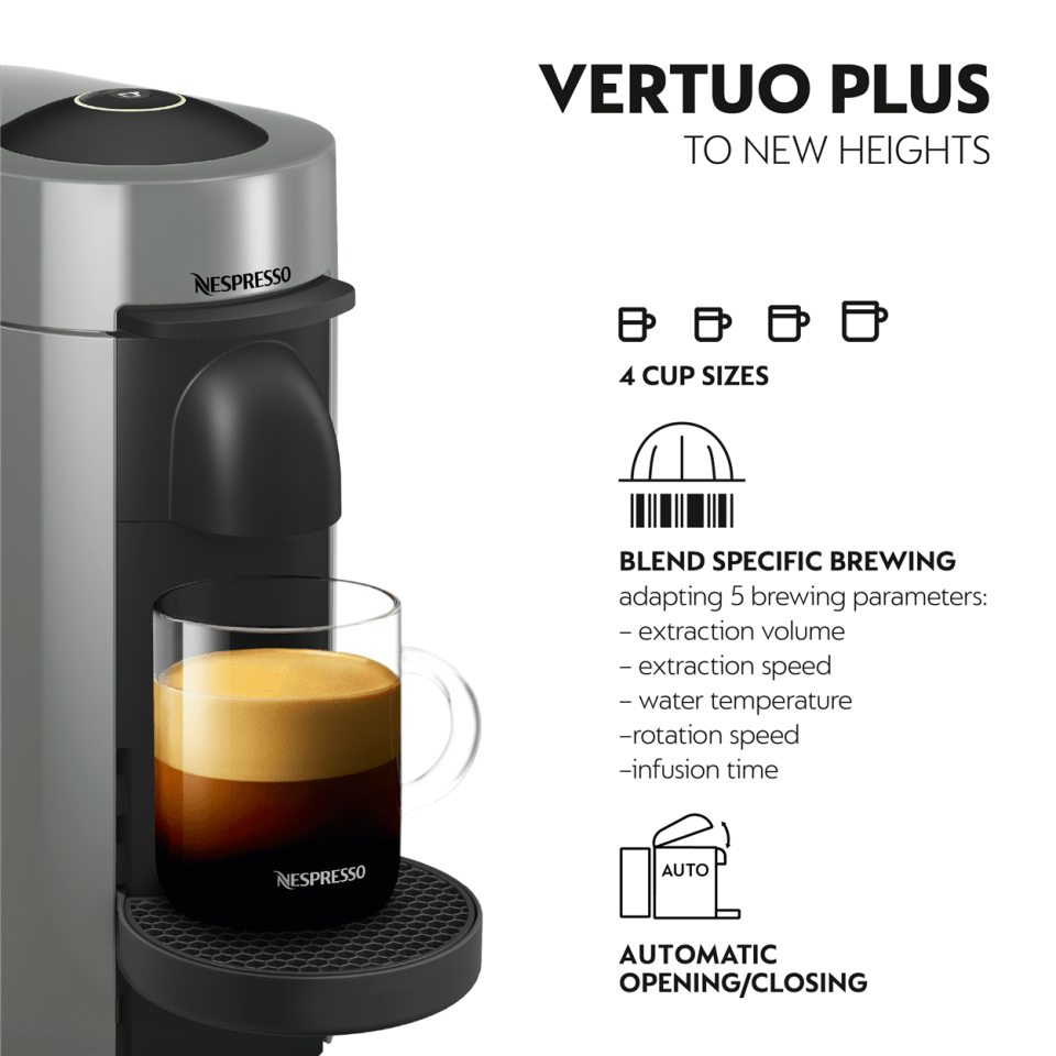 Nespresso by De'Longhi Máquina VertuoPlus para café y espresso, con  espumador de leche Aeroccino