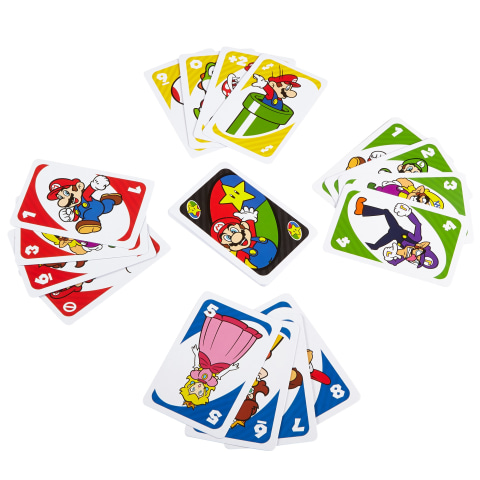 UNO Super Mario Card Game for Kids & Family, 2-10 Players, Ages 7 Years &  Older