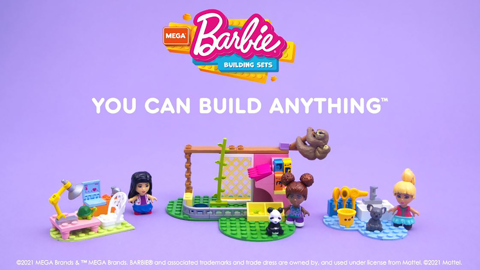 thumbnail video image 2 of Mega Construx Barbie Animal Grooming Station building set (97 pieces), 2 of 7