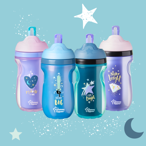 Tommee Tippee Insulated Sippee Toddler Tumbler Cup, 12+ months – 2 Count  (Colors & Designs Vary) 