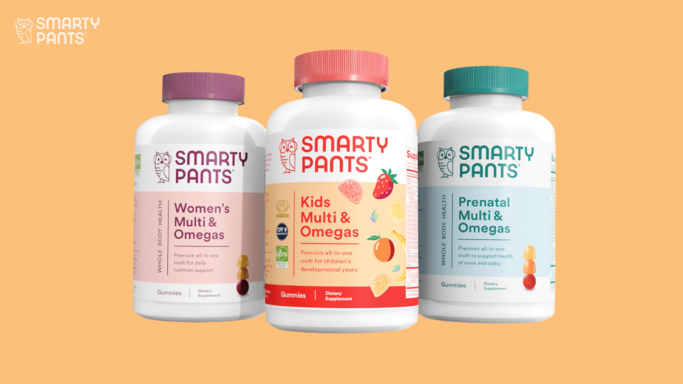 Amazon.com: SmartyPants Women's Multivitamin Gummies, Sugar Free: Biotin,  Methylfolate, Omega 3 (ALA), Vitamin D3, C, Vitamin B12, B6, Vitamin A, K &  Zinc, Gluten Free, 60 Count (20 Day Supply) : Health & Household