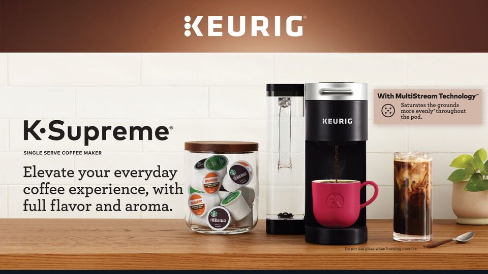  Keurig® K-Supreme Single Serve K-Cup Pod Coffee Maker,  MultiStream Technology, Gray: Home & Kitchen