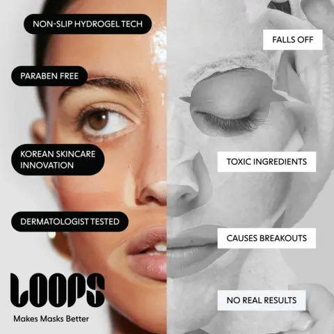 LOOPS Masks are non-slip, derm-approved and paraben free.
