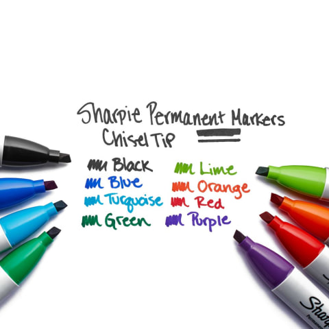 Sharpie Chisel Point Colored Permanent Markers, 8/PK, Assorted