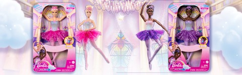 Barbie Dreamtopia Twinkle Lights Ballerina Doll with Blonde Hair & Light-Up  Feature Wearing Royal Headband & Pink Tutu