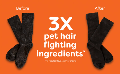 Bounce Pet Hair and Lint Guard Mega Dryer Sheets with 3X Pet Hair