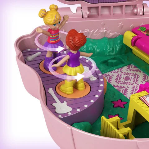 Polly Pocket Llama Music Party Compact, Travel Toy with 2 Micro