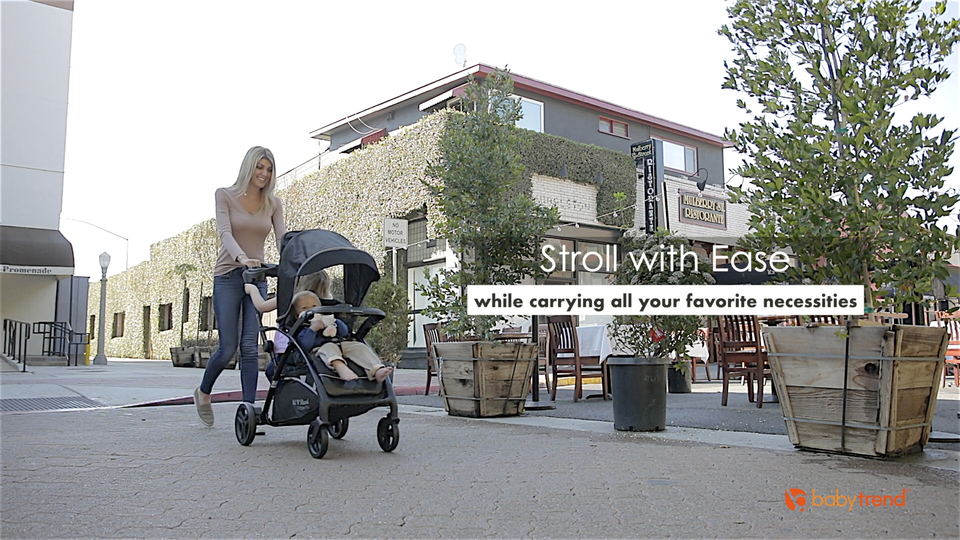 thumbnail video image 3 of Baby Trend Sit N’ Stand 5-in-1 Shopper Plus Stroller, Cassis Pink, 3 of 16