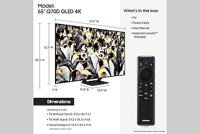 Samsung 65” Class Q70D Series QLED 4K Smart Tizen TV (2024