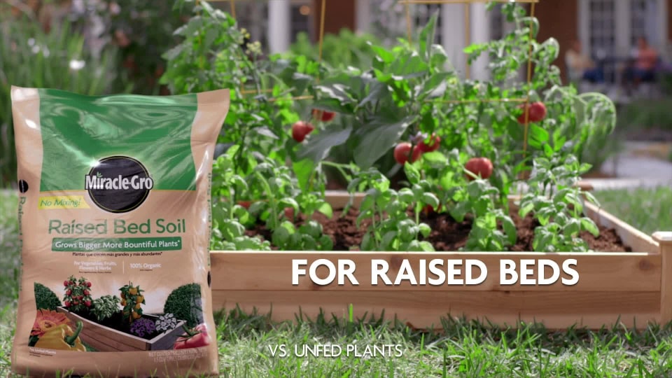 thumbnail video image 2 of Miracle-Gro Raised Bed Soil for Vegetables, Fruits, Flowers & Herbs, 1.5 cu ft, 2 of 7