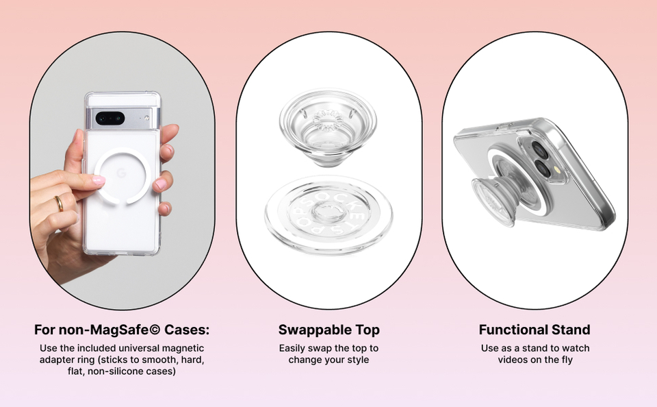 Clear — PopGrip for MagSafe - Pill Phone Grip for MagSafe
