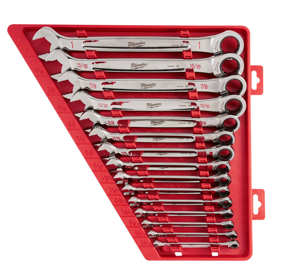 Milwaukee Tool - Combination Hand Tool Set: 1/4 3/8 Drive - 18285254 -  MSC Industrial Supply