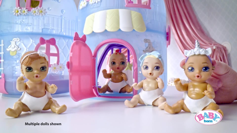 thumbnail video image 2 of Baby Born Surprise Bathtub Surprise Pink Swaddle Princess w/ 20+ Surprises, 2 of 7