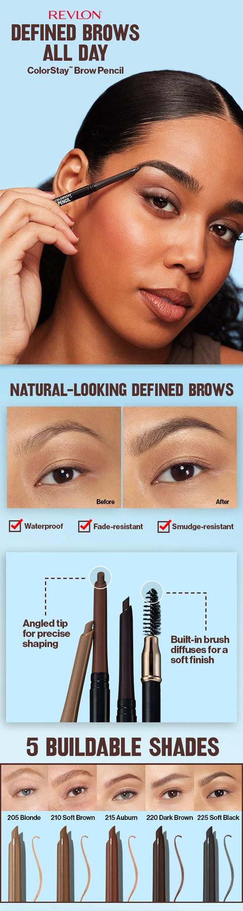 Revlon ColorStay Brow Pencil. Defined Brows All Day.