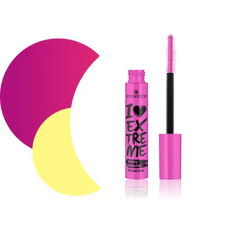 imagem de uma máscara de cílios rosa com circulos rosa e amarelo