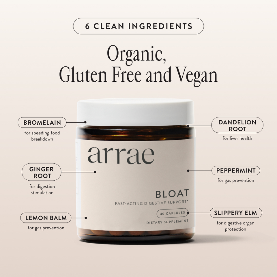 Arrae - Bloat: Digestive Support - 40 Capsules (20 Servings) | GNC