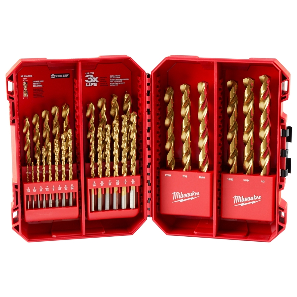 Titanium Drill Bit Set, 135 Deg, 17 pcs.