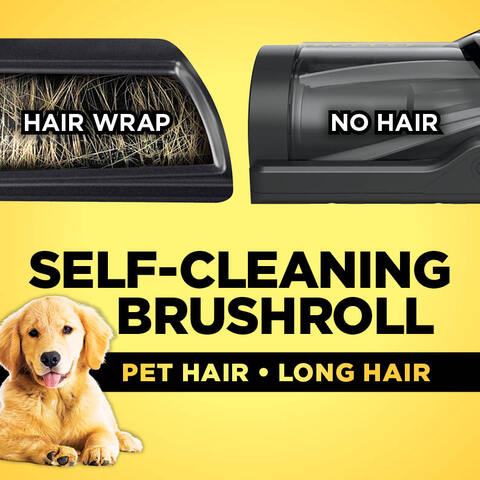 Self-cleaning brushroll