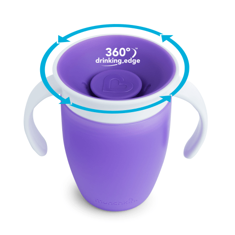 Munchkin® Miracle® 360° Spoutless Trainer Sippy Cup, 7 oz, Purple