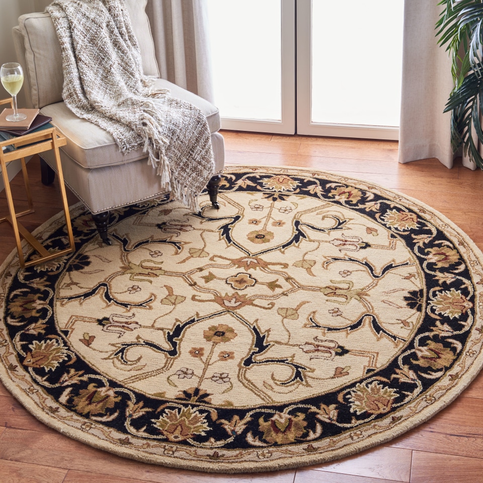 Safavieh Heritage Bellary 4 x 6 Gray/Charcoal Indoor Floral/Botanical Oriental Handcrafted Area Rug