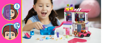 MEGA Barbie Color Reveal DreamHouse Building Toy with 5 Dolls and