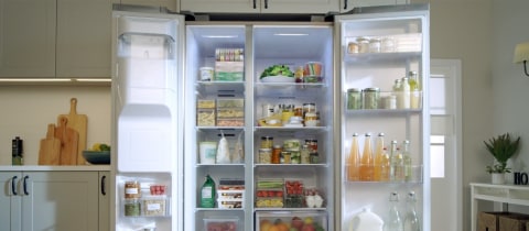 Samsung Bespoke 4-door Flex Refrigerator Top Panel In Navy Steel in the  Refrigerator Parts department at