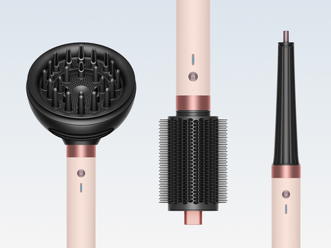 A range of Dyson Airwrap Co-anda2x multi-styler accessories.