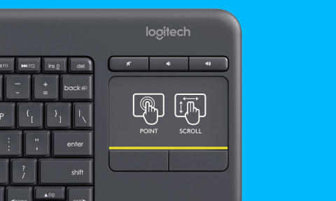 Teclado inalámbrico - Logitech - K400 Plus Touchpad