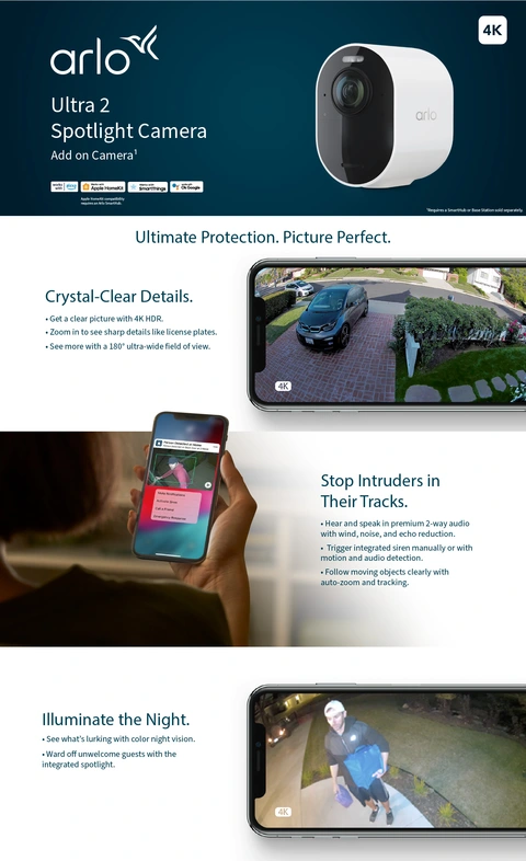 Arlo Ultra 2 Wireless Add-On Security Camera in White