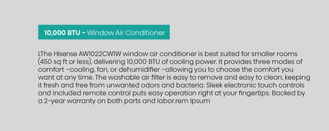 10,000 BTU - Portable Air Conditioner