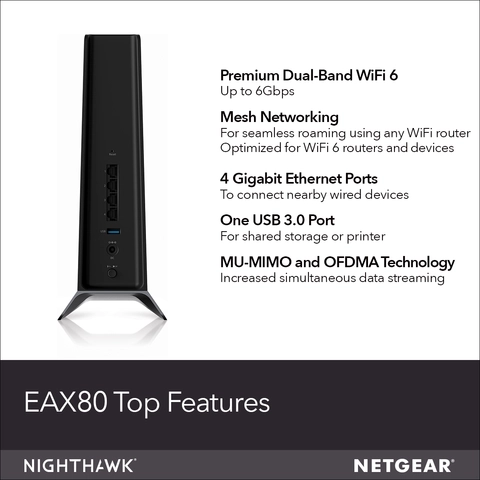 NETGEAR Nighthawk AX8 8-Stream WiFi 6 Mesh Extender - Micro Center