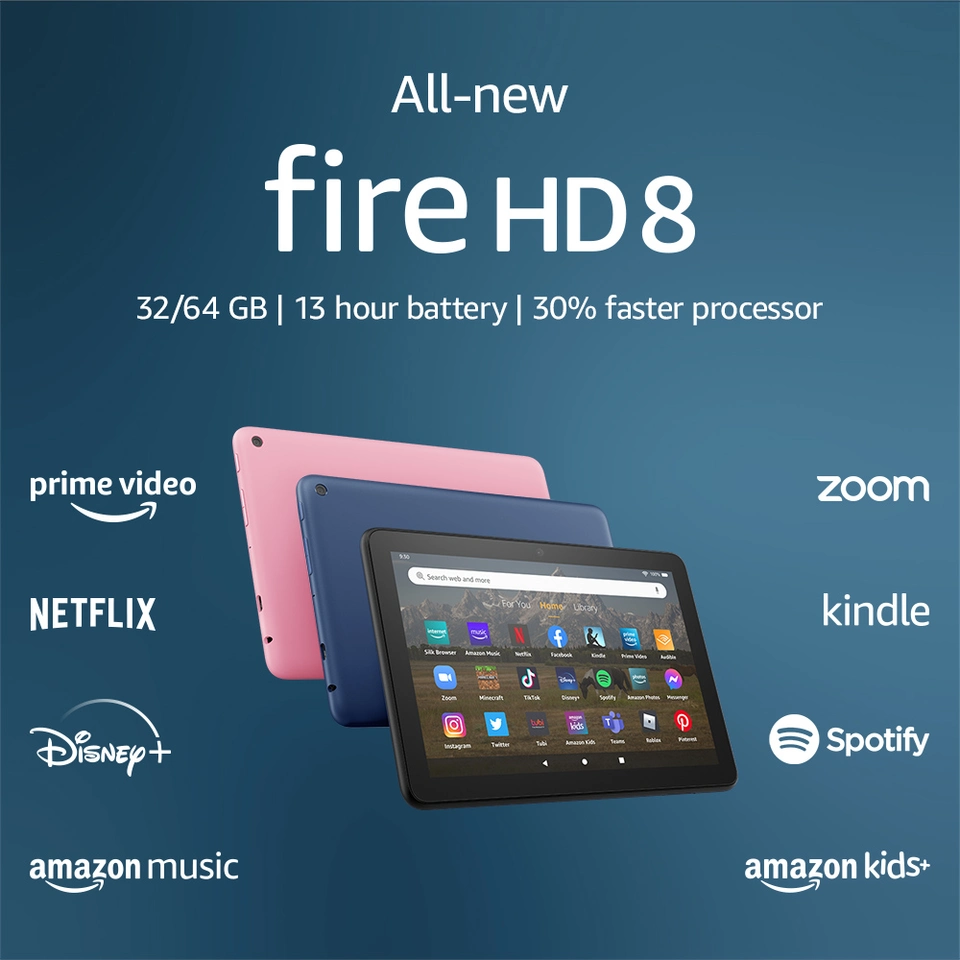 Amazon Fire HD 8, 12th Generation, 8” Tablet, WiFi, 32 GB, Fire OS