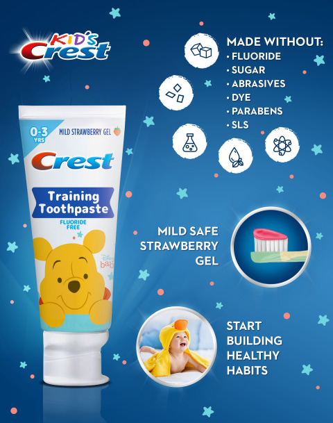 Pooh Baby Training Toothpaste made without fluoride, sugar, abrasives, dye, parabens, SLS