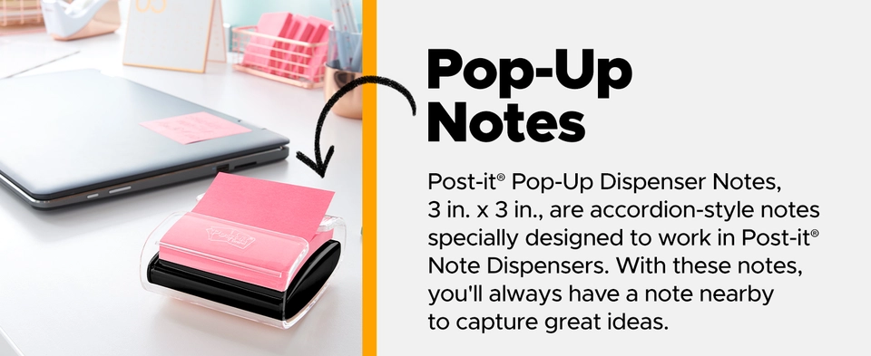 Post-it Pop Up Sticky Notes, 3 x 3 in., 18 Pads, 100 Sheets