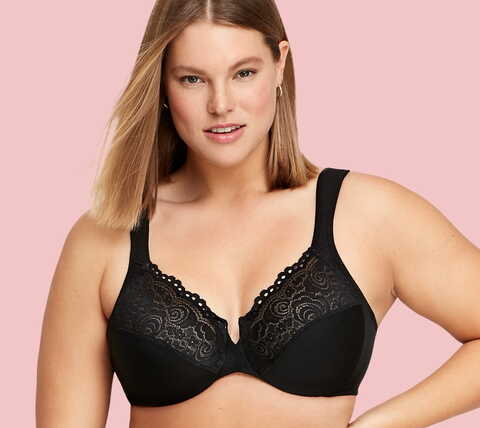 Glamorise womens Low Cut Wonderwire Lace Bra Underwire #1240 : :  Clothing, Shoes & Accessories