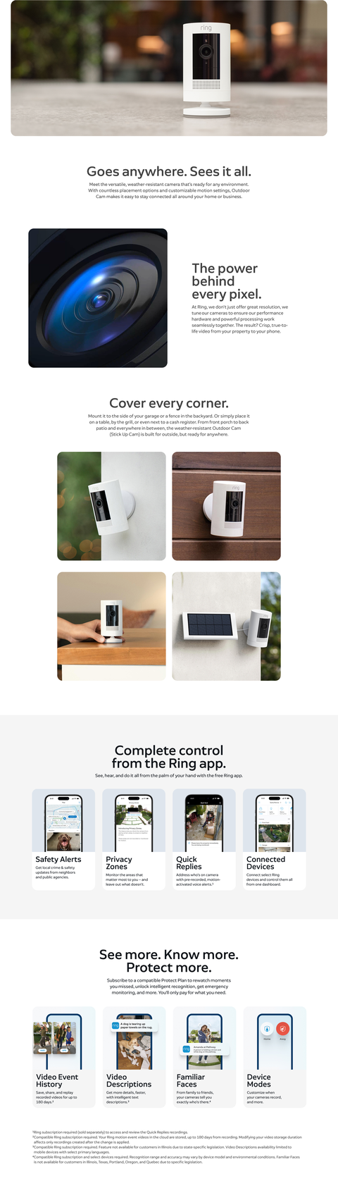 Ring Outdoor Cam (Stick Up Cam) Battery in White