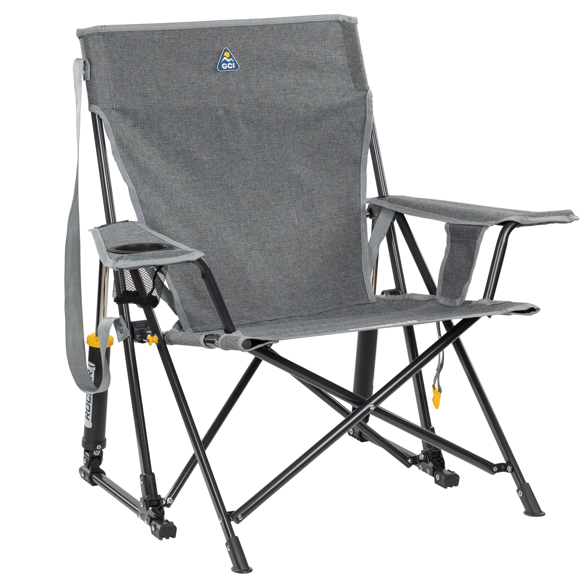 GCI Outdoor Kickback Rocker Foldable Rocking Camp Chair, Heathered