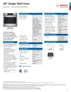 Bosch 4.6 Cu. Ft. 800 Series Smart Single Wall Oven HBL8454UC