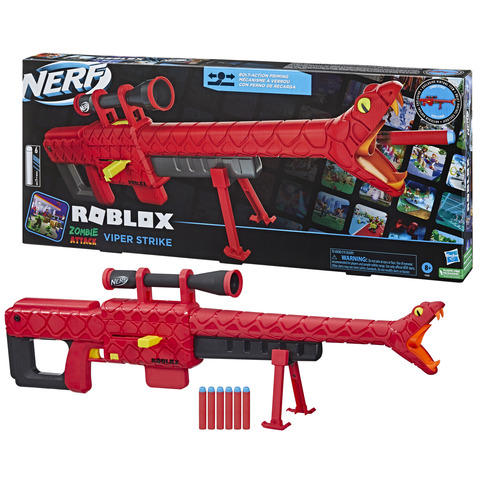 Nerf Roblox Zombie Attack Viper Strike Sniper Blaster with 6 Nerf Elite  Darts