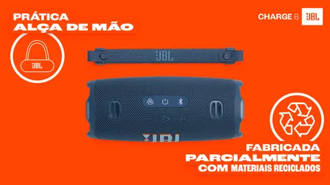 Caixa de Som Bluetooth JBL Charge 6 40W RMS Preto - Ibyte