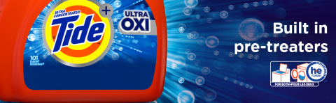 Tide Ultra Oxi liquid detergent with built in pre-treaters