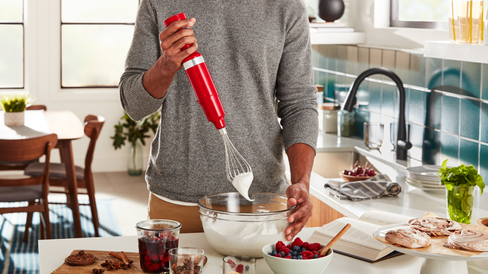 KHBBV83PA by KitchenAid - Cordless Variable Speed Hand Blender with Chopper  and Whisk Attachment