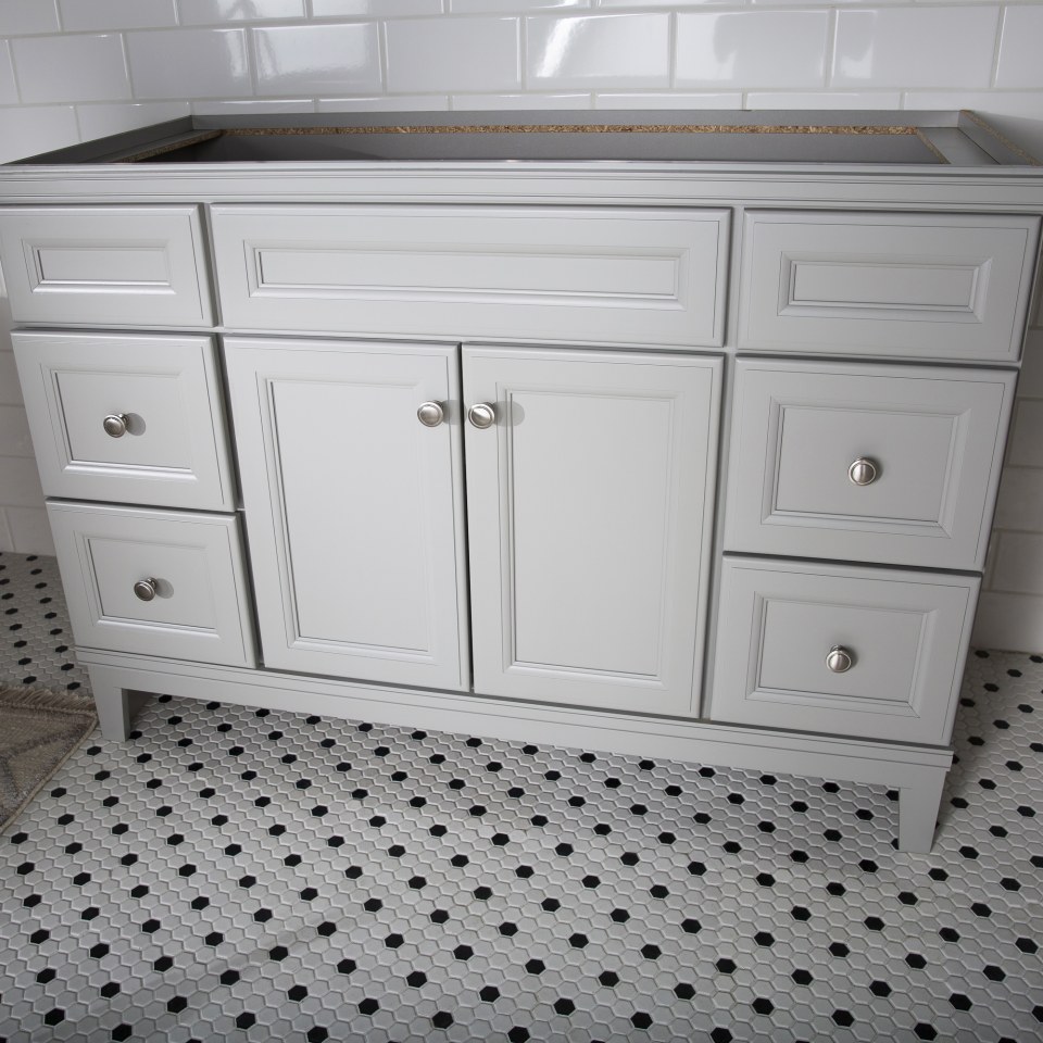 Diamond Now Calhoun 48 In Cloud Gray Bathroom Vanity Cabinet In The Bathroom Vanities Without Tops Department At Lowescom