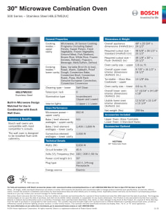 Bosch 30 Microwave Combination Oven 500 Series - Stainless Steel - HBL57M52UC