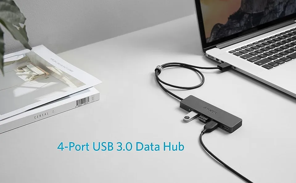 Anker Ultra-Slim 4-Port USB 3.0 Hub Adapter, Cable Splitter for