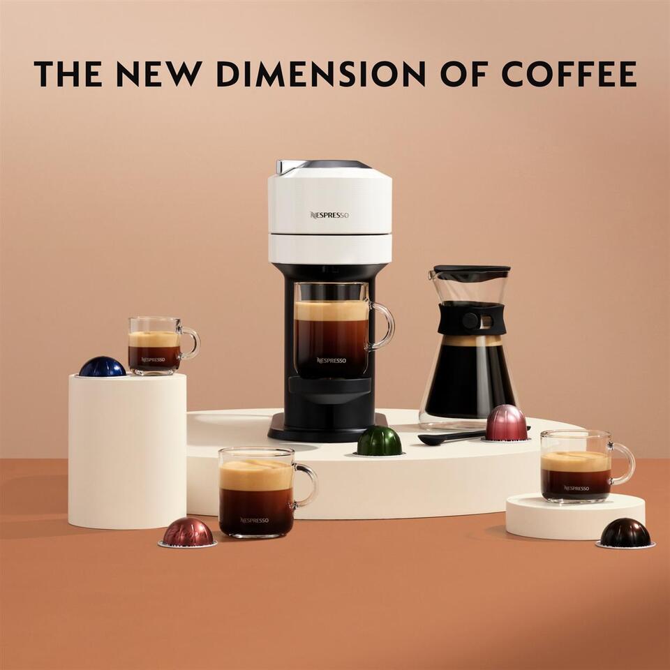 Nespresso ENV120WAE Vertuo Next Coffee and Espresso Maker, Machine +  Aeroccino, White 