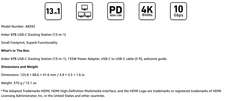 Anker 575 USB-C Docking Station (13-in-1) - Anker US