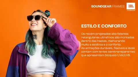 Óculos JBL Soundgear Frames com Bluetooth e Auto Falantes 28913765