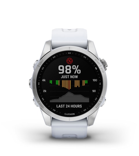 Garmin fenix 7S 42mm Multisport GPS Smartwatch, Silver with Graphite Band 