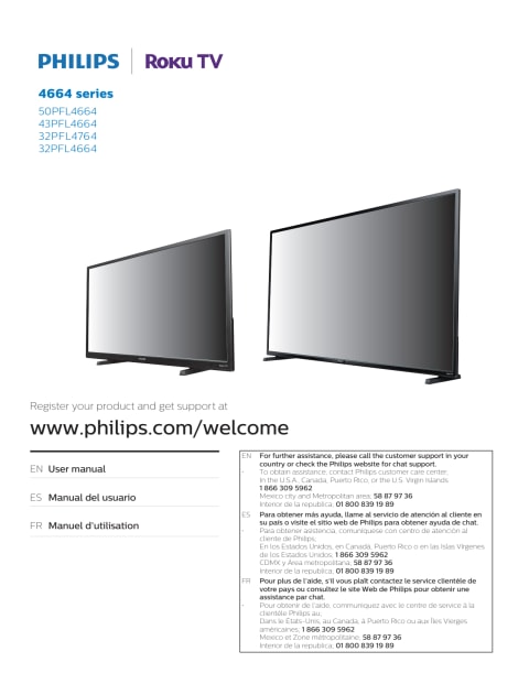 Philips 32" Class HD (720P) Smart Roku LED TV (32PFL4664/F7) - Walmart